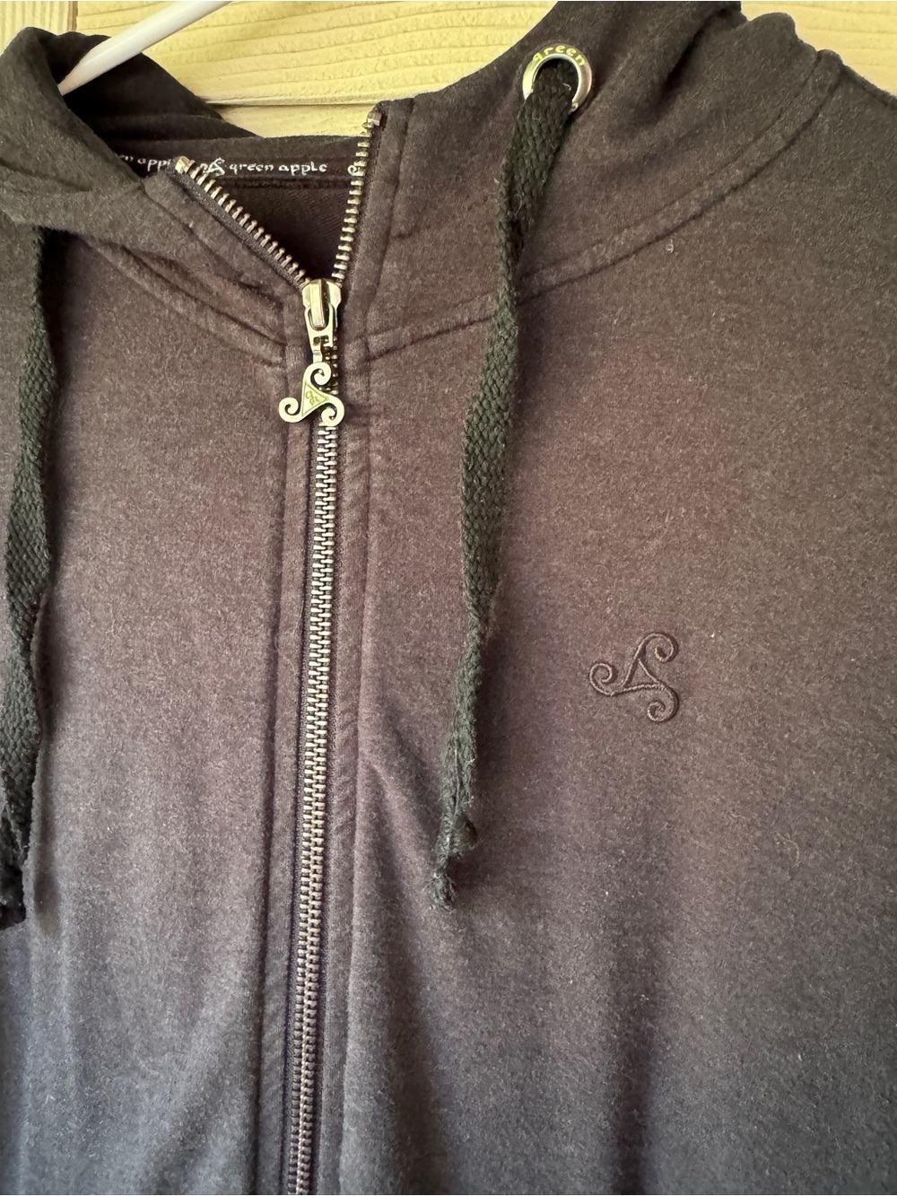 Green Apple Charcoal Black Hoodie bamboo fabric sustainable yoga wear